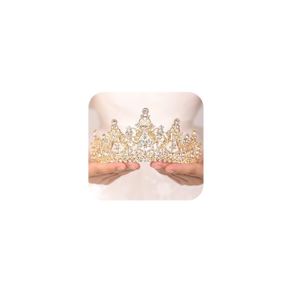 3226 Gold Crowns Wedding Crowns Tiaras Queen Princess Crystal Headbands